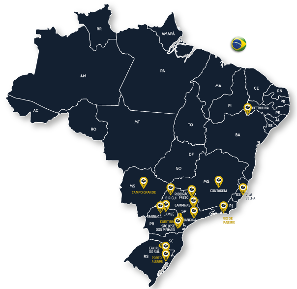 Map of Brazil with location of HB SMR DCs